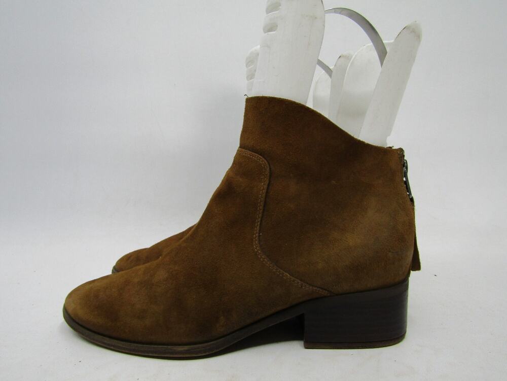 Franco Sarto Womens Size 7.5 M Brown Suede Zip Ankle Fashion Boots Booties